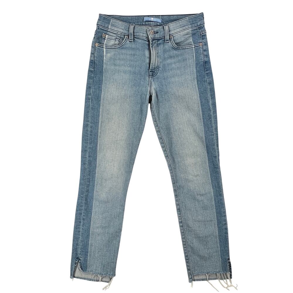 7 For All Mankind Roxanne Shadow Seam Ankle Jeans Womens 27 fits 28x25.5